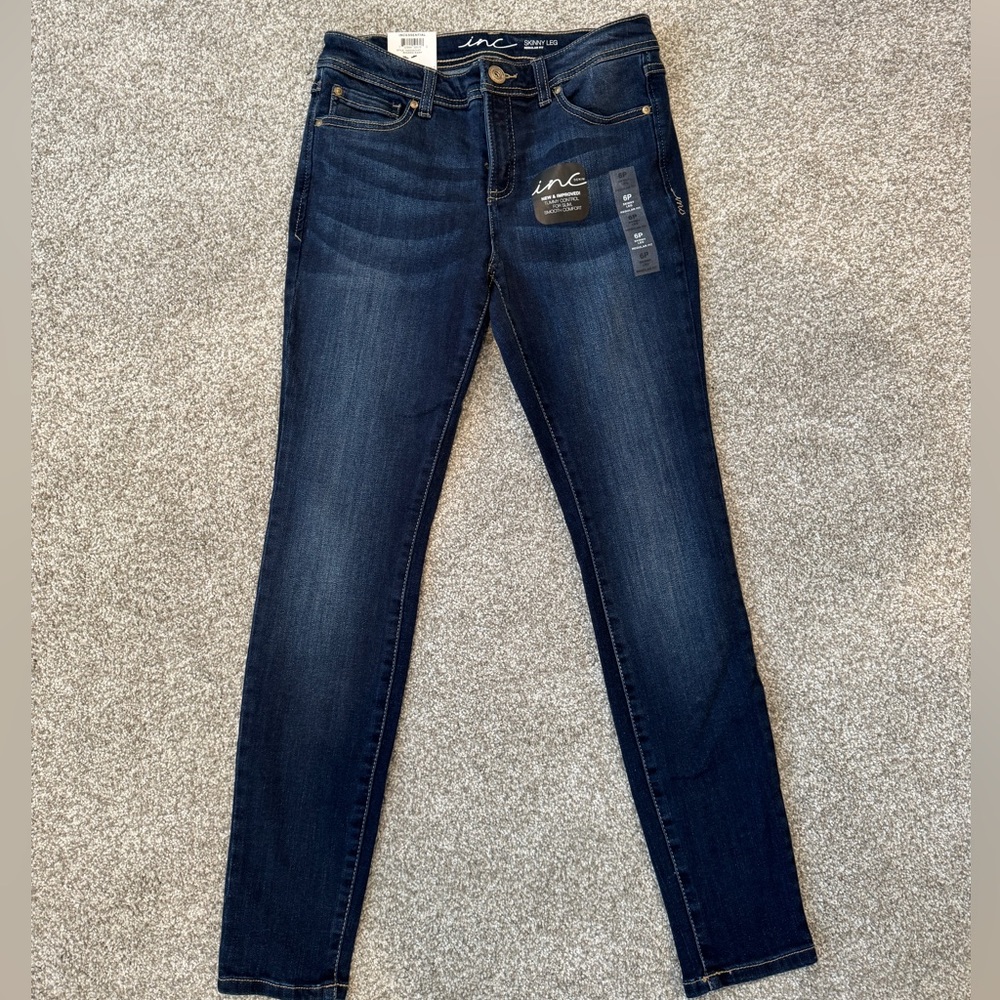 INC Petite Mid-Rise Skinny Leg Jeans
